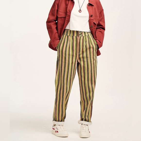 NWOT Lucy & Yak Addison Jeans Organic Twill Elm Stripe Size W36 - Picture 2 of 15